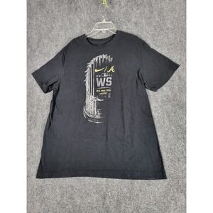 Nike Atlanta Braves World‎ Series T-Shirt MLB Baseball Black Men Sz M Athleisure